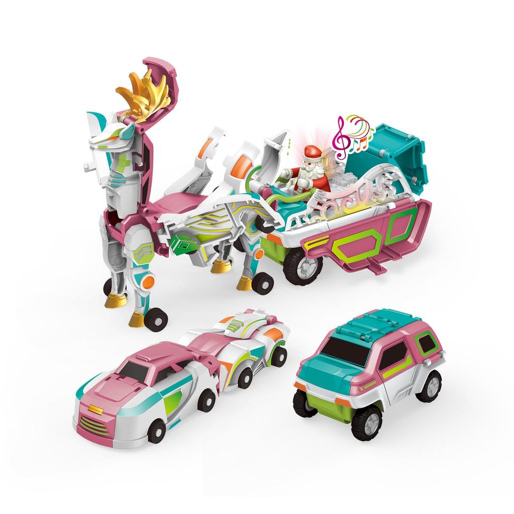 Mars Deer Two-in-One Magnetic Deformation Toy: Silver Wing Dragon & Flying Pegasus