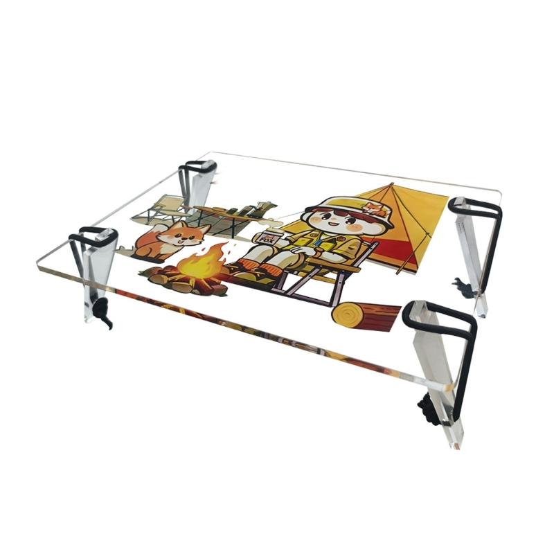 Multifunctional Outdoor Acrylic Camp Table Portable Foldable Travel Nightstands Desk for Hiking Backpacking Trip 1
