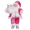 12" Santa Claus Figurine Christmas Standing Santa Claus Doll with Gifts for Holiday Home Office Table Decoration