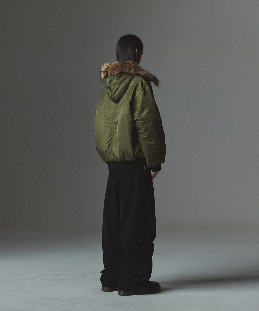 Not4Nerd Fur Hooded N2B Bomber Jacket - Khaki