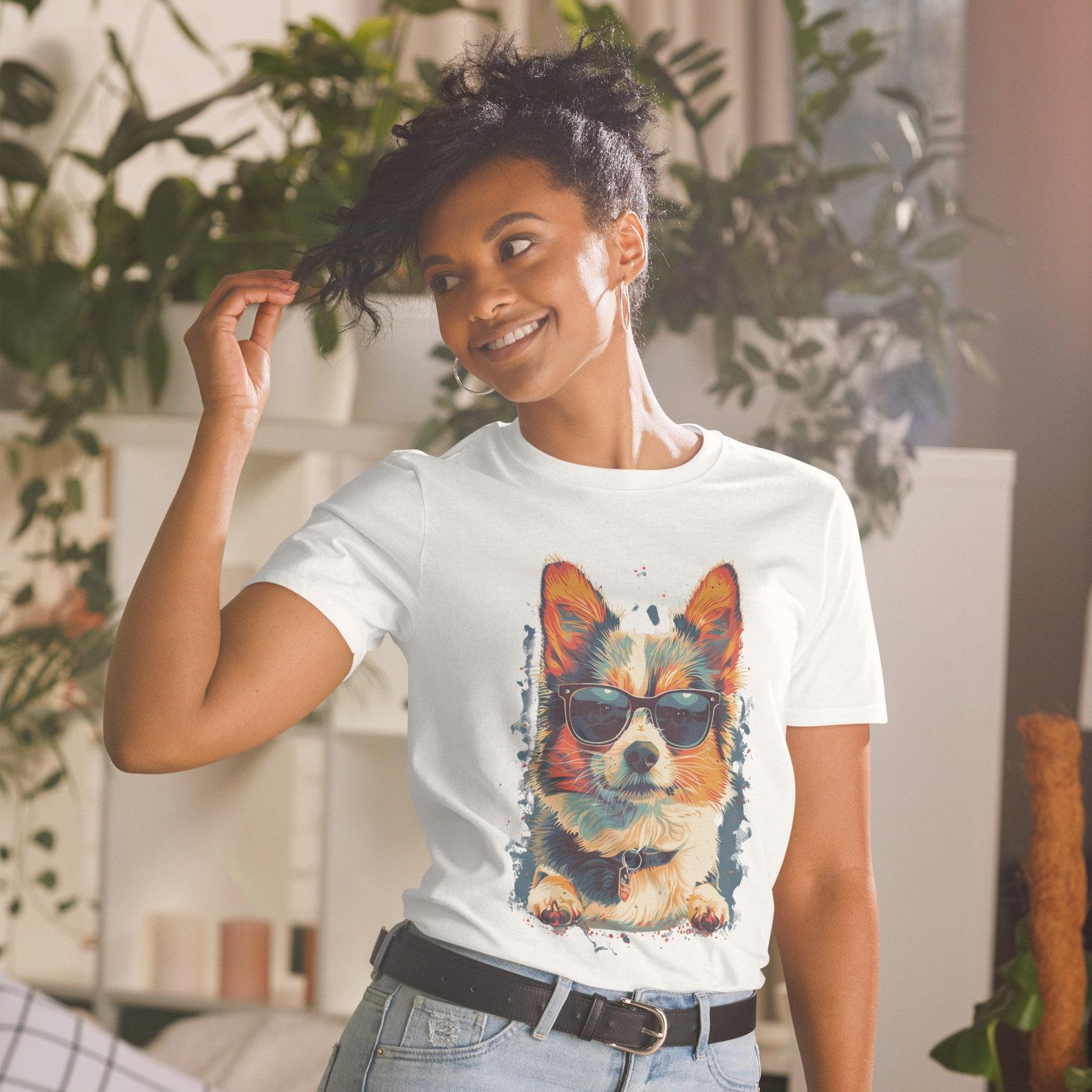 Cool Corgi Dog Sunglasses T-Shirt – Pet Lover Graphic Tee S