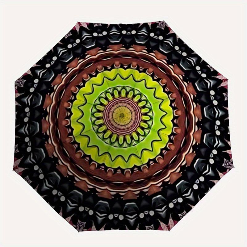 

1pc Kaleidoscope Pattern Automatic Opening/closing Umbrella with Auto Open/Close, Windproof, Foldable Sunshade yy250811204