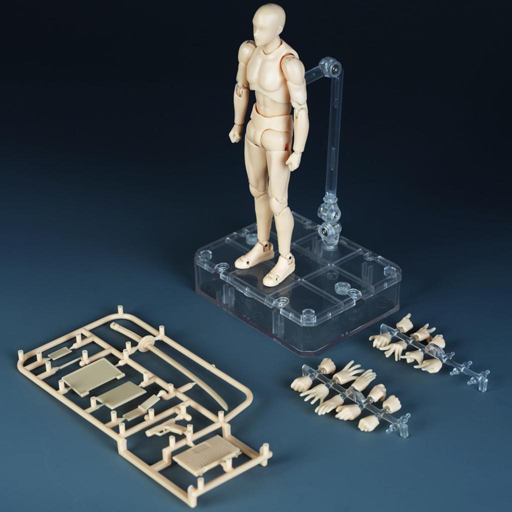 Scale Male and Female Figure Dolls with Movable Ideal for Drawing Drawing and Practice Includes Props and Stands Skin 1/12 Joints, Manga, Mannequins,