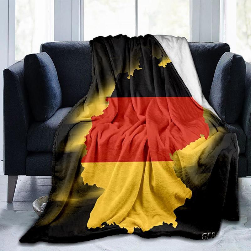 Couverture Drapeau et Carte de l'Allemagne Convient pour les Canapés, Lits, Bureaux et Camping - Cadeau Parfait pour Halloween Noël