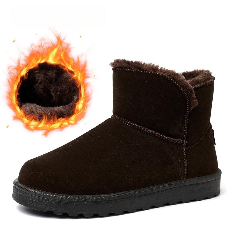 Stivali da Neve Invernali da Uomo Resistenti all'Acqua Stivaletti da Passeggio in Finta Pelle Scamosciata Scarpe Calde con Fodera in Pile di Pelliccia Sintetica Suola Antiscivolo Stivaletti da Neve Corti alla Caviglia per Uomo