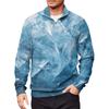 Men's Loose Casual 1/4 Zip Sweatshirt Fashion Printed Long Sleeve Top With Pockets