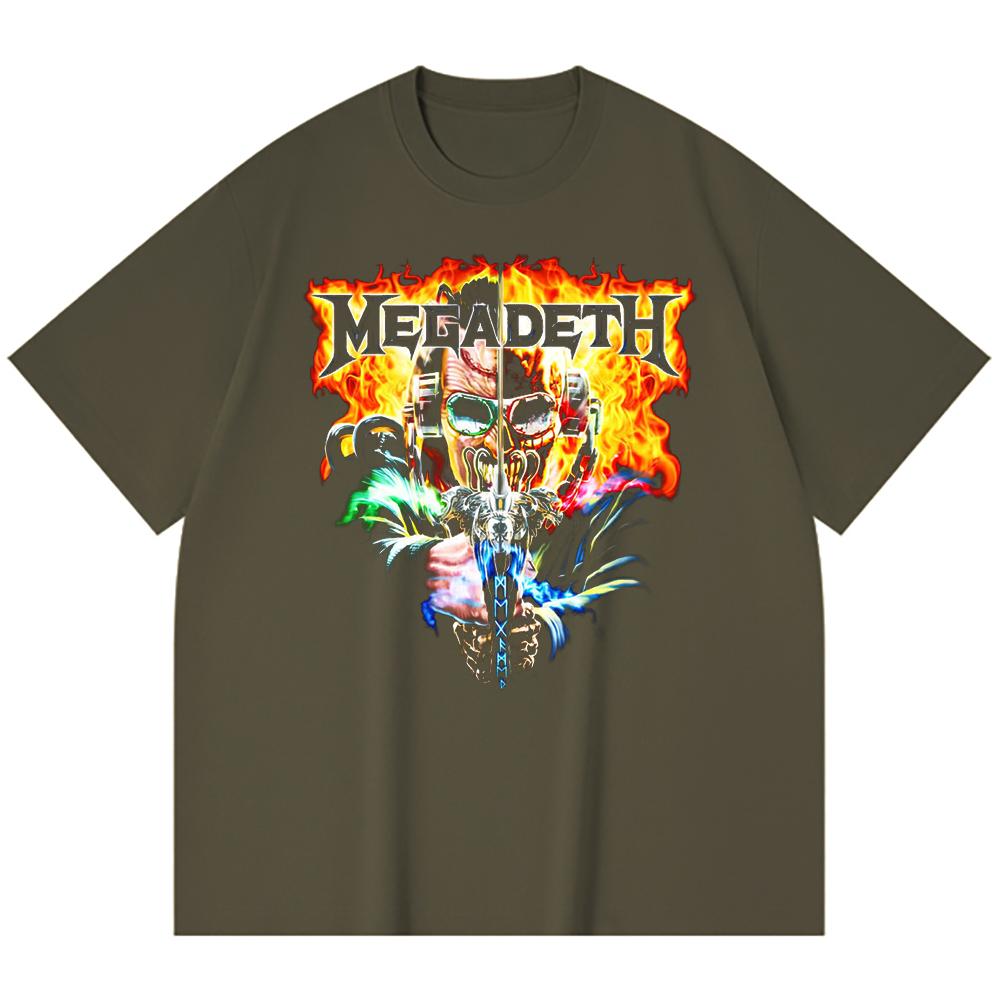 Tricou Heavy Metal 230 Gsm 100% Bumbac Imprimeu Trupă Rock Muzică Populară Tricou Unisex din Bumbac Gros