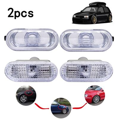 1 pár Blatník LED Boční obrysová světla Směrová světla Osvětlení autopříslušenství pro VW MK4 Golf/Jetta Bora Passat čiré sklo