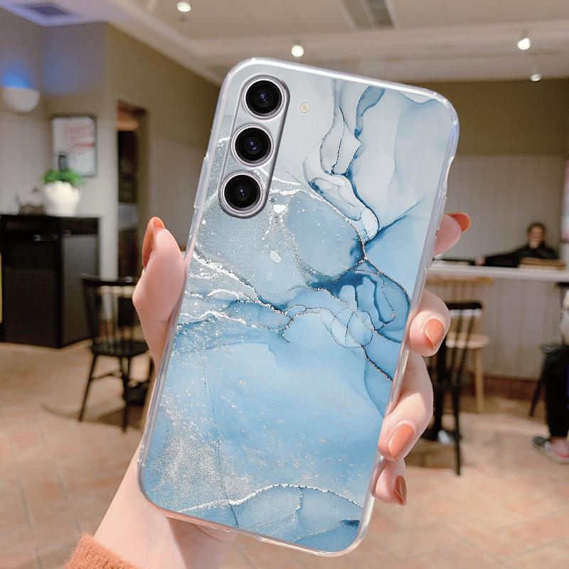 For Samsung Galaxy S24 Case S24 Plus S 24 Ultra Phone Cover Marble Clear Coque Soft TPU Fundas For Samsung S25 FE S25+ Shell