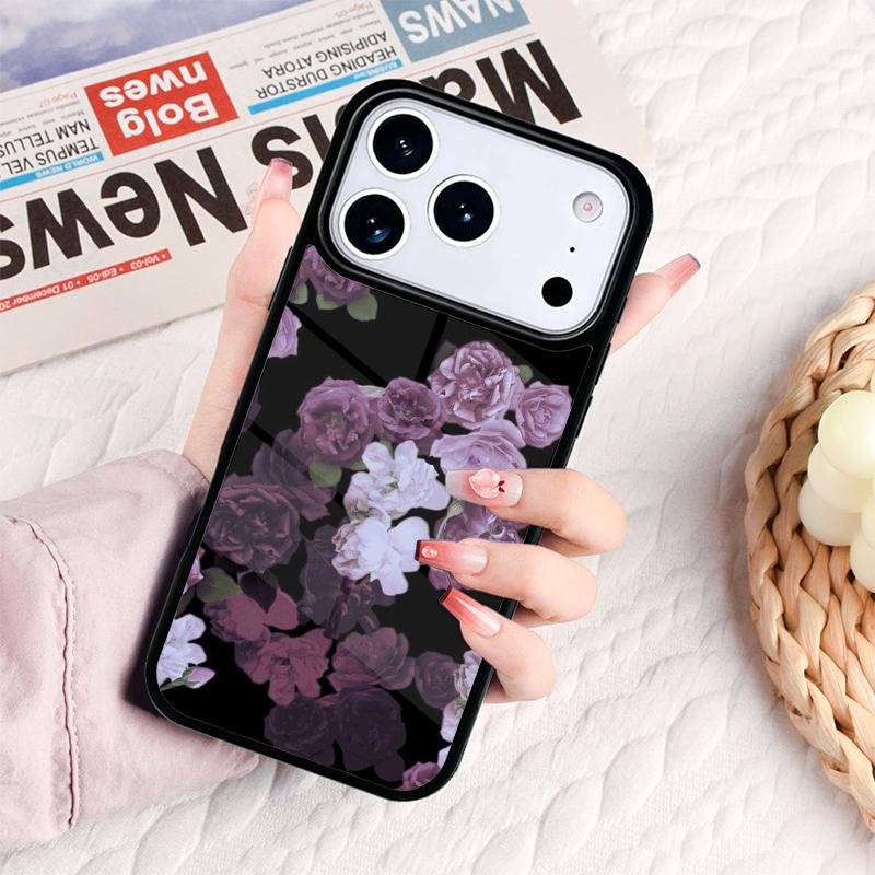 Midnight Floral Phone Case For IPhone 17 16e 15 14 13 12 11 Pro Max Air Mini Soft Protective Cover