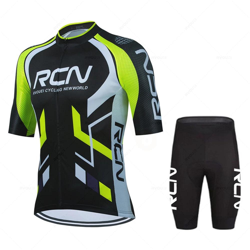 New Rcn Pro Summer Cycling Jersey Set MTB Bike Clothes Racing Bicycle Clothing Outdoor Quick-Drying Hombre Ropa Maillot Ciclismo
