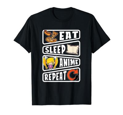 Eat Sleep Anime Repeat Manga Series Watch Japanese Fan T-Shirt