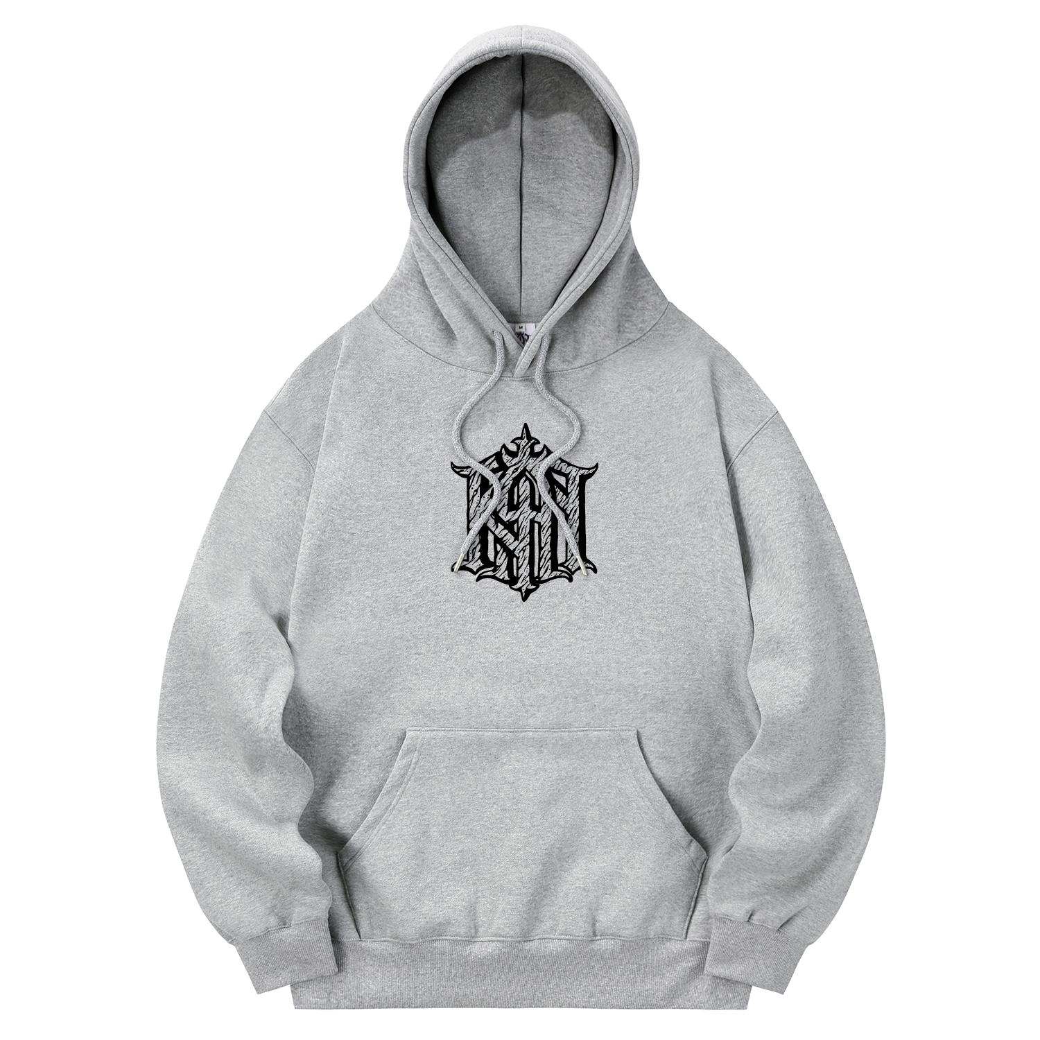 Khan 6312 Kmg0176 Old Khan Fleece-Lined Hoodie Gray L