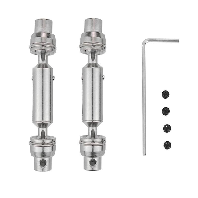 Poer For 2pcs Ural Truck RC Front Rear Drive Shaft for Henglong WPL Ural C14 C24 B24 MN D90 MN99S B36 B16 Car Spare Parts Metal