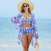 High-end Fashion Sexy Beach European and American Multi-color Printed Three-piece Swimsuit Bikini BIKINI Women's Swimsuit