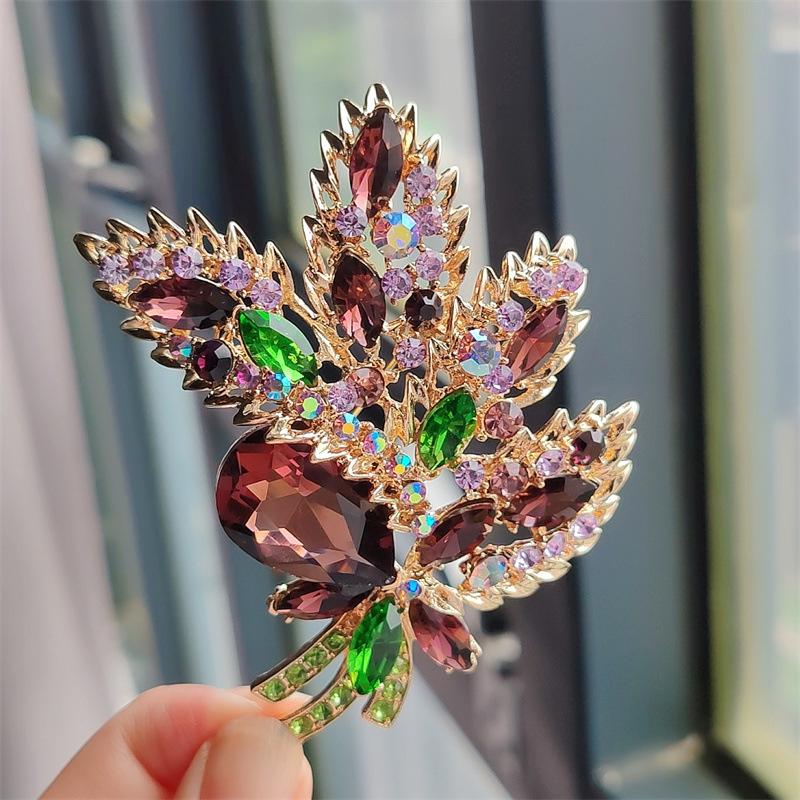 Broche en verre cristal haut de gamme, corsage de fleurs personnalisé, pendentif multifonction, accessoires vestimentaires