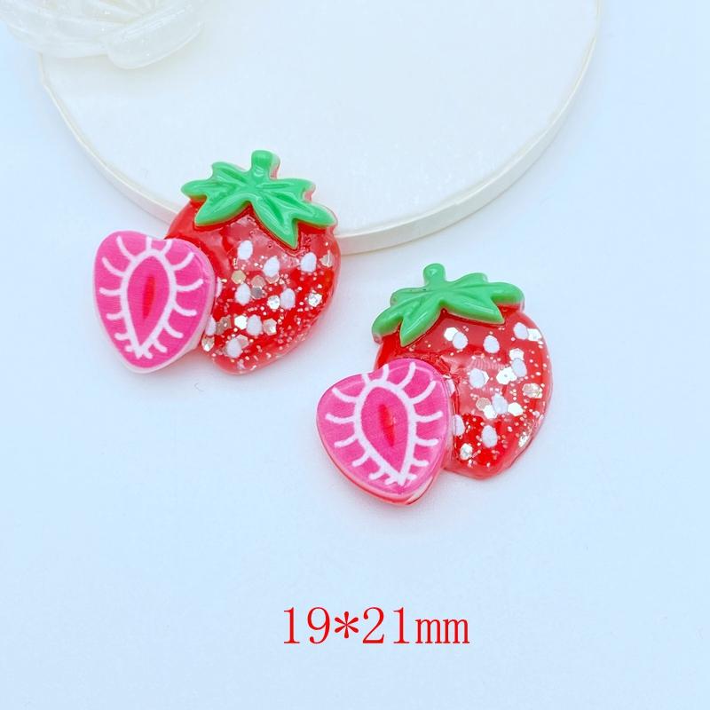 20Pcs New Mini Cute Shiny Fruit Collection Flat Back Resin Cabochons Scrapbooking DIY Jewelry Craft Decoration Accessorie K41