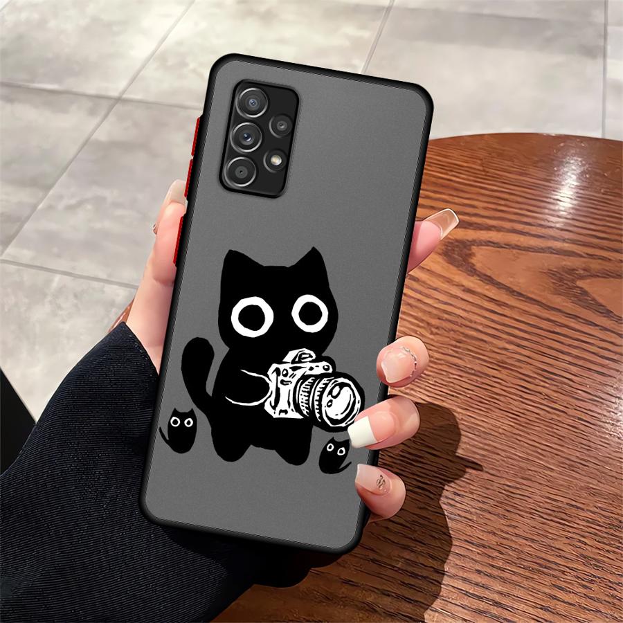 Etui Kreskówkowy Kot na Telefon do Samsung Galaxy A53 A16 A15 A34 A36 A17 A52 A73 A33 A56 A55 A52S A72 A35 A54 A14 A23