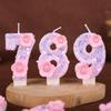 Flower Numbers Birthday Candles Party Cake Decoration One Year Old DIY Handmade Candles 0-9