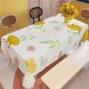 1pc Tablecloth Soft Fashionable Beautiful Yellow Floral Butterfly Pattern Machine Washable Easy To Clean, Dining Table Coffee Table Desk, Picnic Outdo