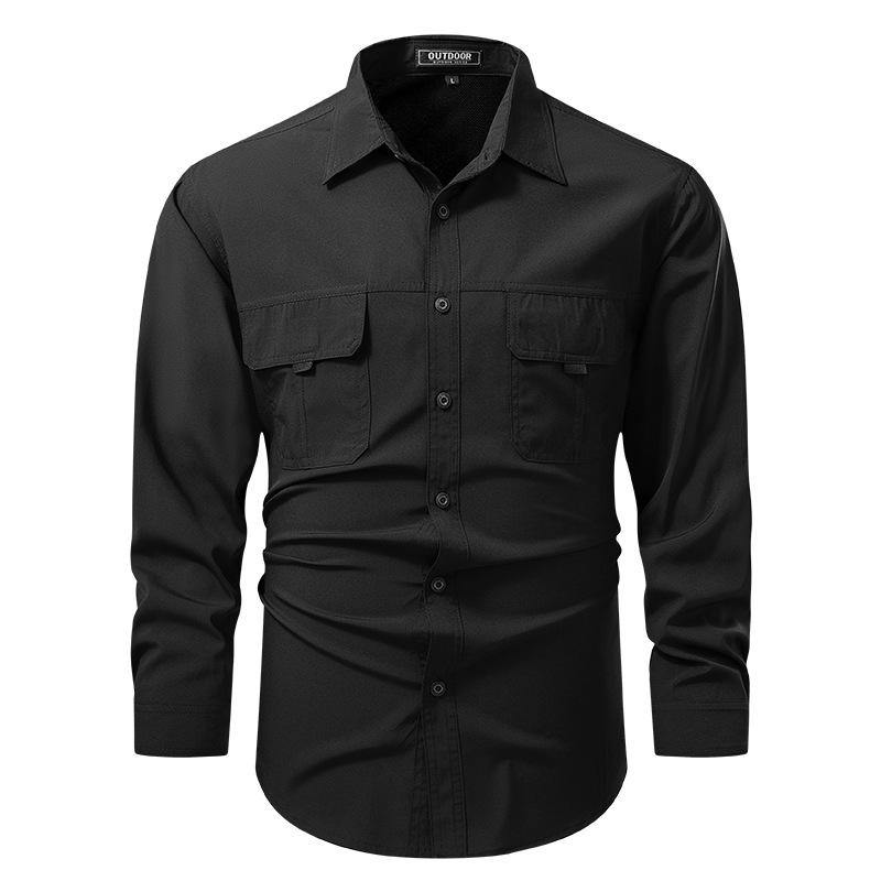 Herren Sommer Schnelltrocknend Kurzarm Übergröße Locker Arbeitskleidung Hemd 102