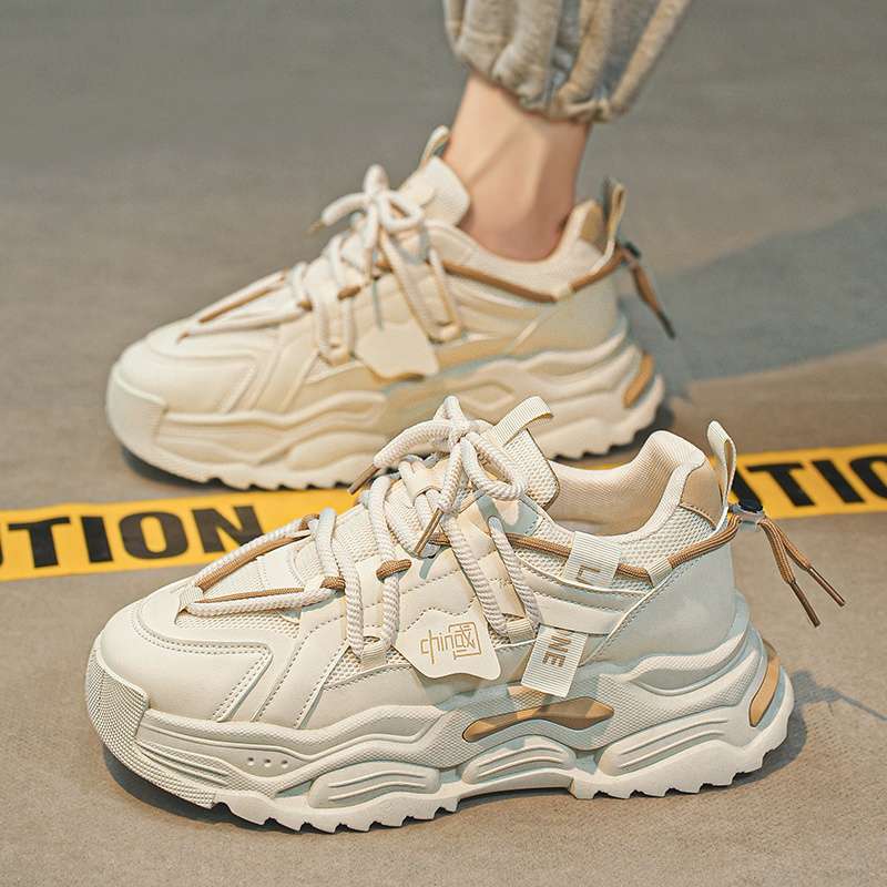 Men's Shoes 2025 New Summer Breathable Thick-soled Fried Street Dad Shoes Men's Mesh Casual Running Sports Popular Trendy Shoes