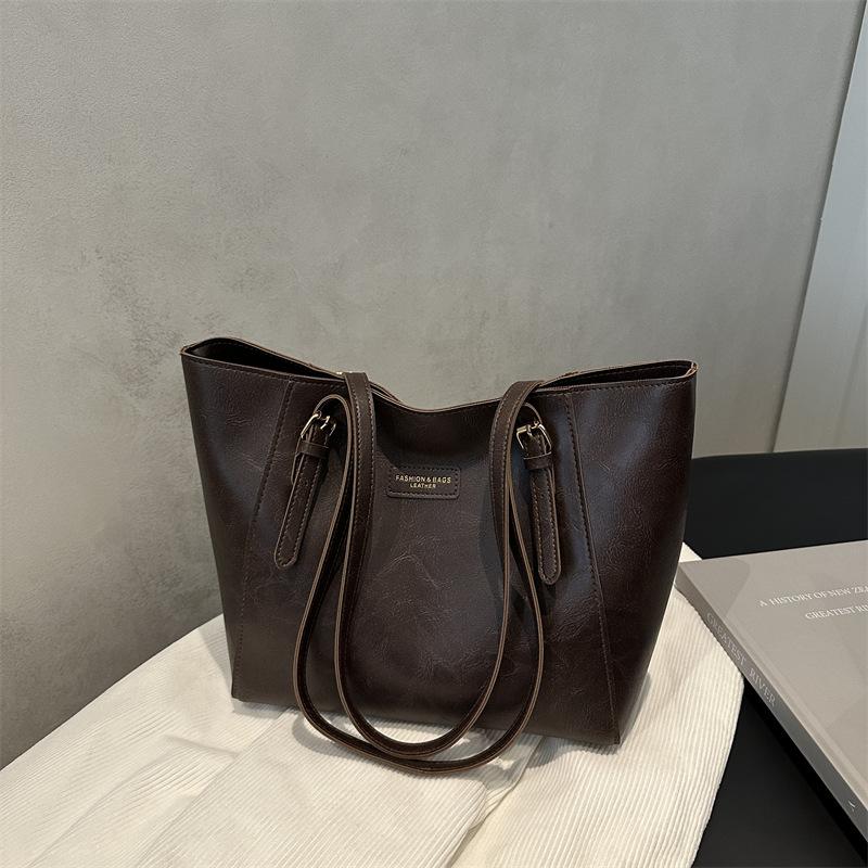 

Однотонная сумка-тоут для поездок на работу, новая большая подмышечная сумка, новая осенне-зимняя рабочая сумка-тоут, женская сумка коричневый