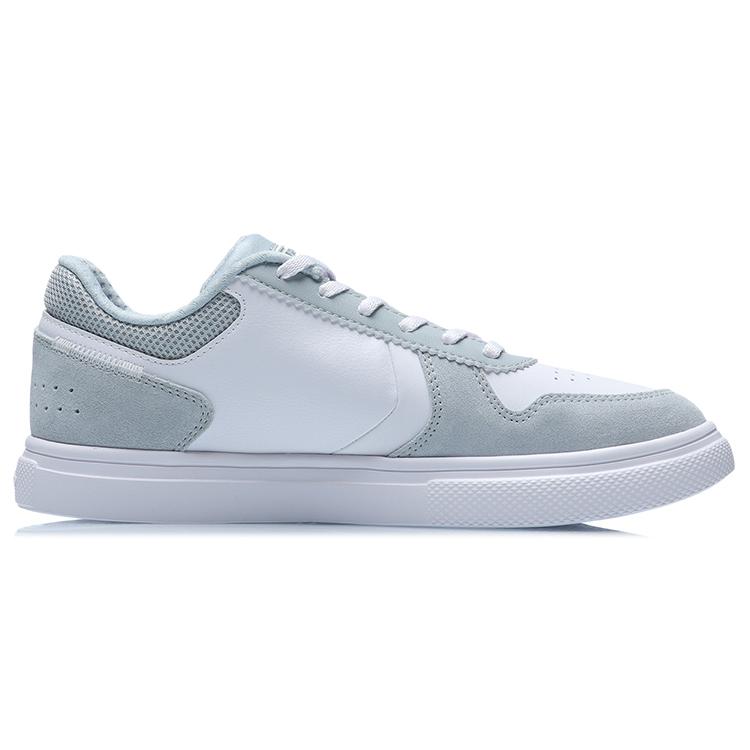 Li Ning Abrasion Resistant Breathable Slip Resistant Low top Skateboard Shoes Women's White Blue AGCR194-2