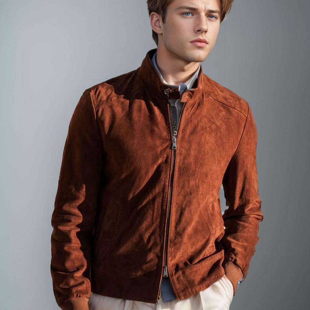Independent Station European and American Men's Clothing Casual Fashion Suede Solid Color Jacket Men's Windbreaker