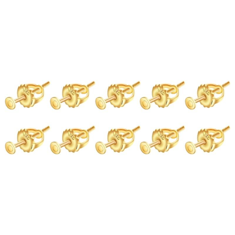 Security Screw On Earring Backs Practical Post Connector with Locking Attachments Earring Backs for Droopy Ear Studs