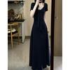 Sweet and Spicy Lace Neck Dress Summer New Simple Commuting Temperament Waist and Thin Dress