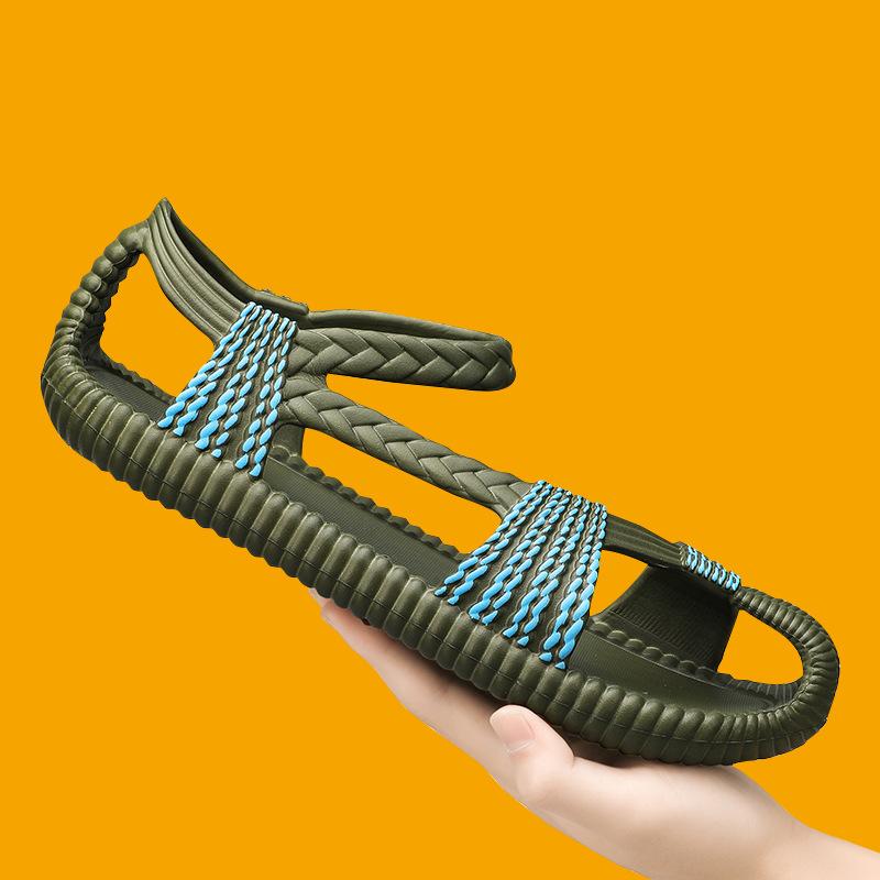 Hausschuhe Weben Design Strand Sandalen Atmungsaktiv Casual Flache Männliche Sandalen Outdoor Paare Sandalen