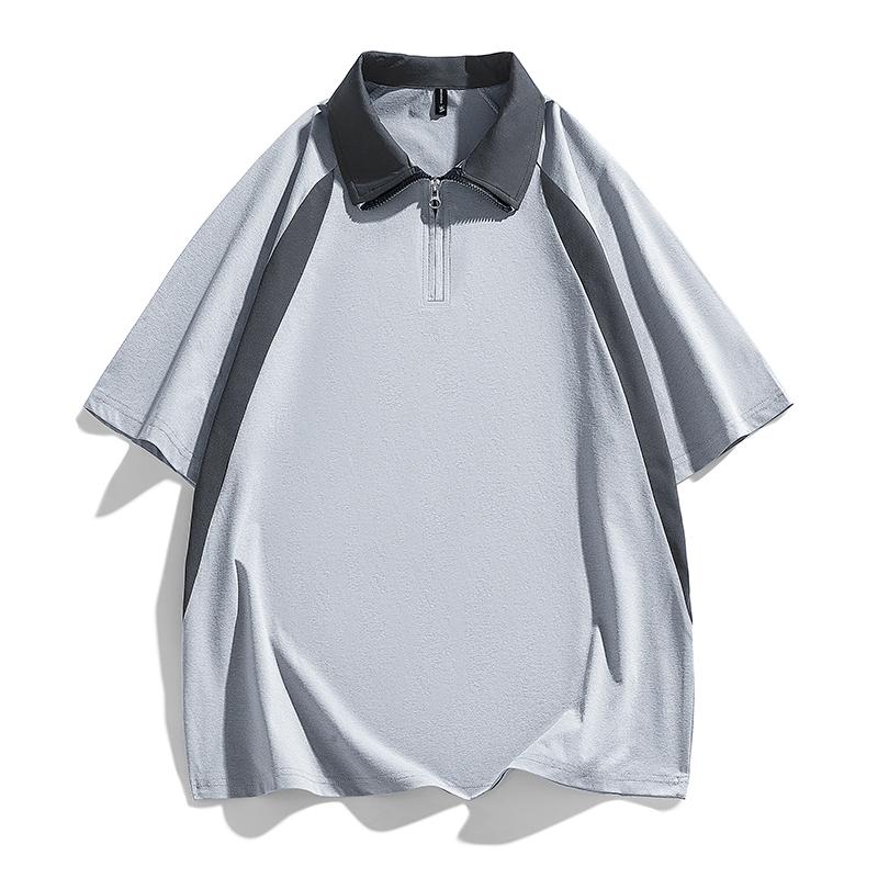Flip Collar Short Sleeved Men's Summer Quick Drying T-shirt for Men's Fitness, Running, Leisure Sports, Half Sleeved Loose Polo Shirt