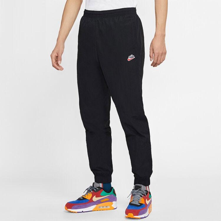 Nike NSW HE WR Woven Pants, Regular Fit, Elastic Cuffs Men Bottoms Black CJ5485-010