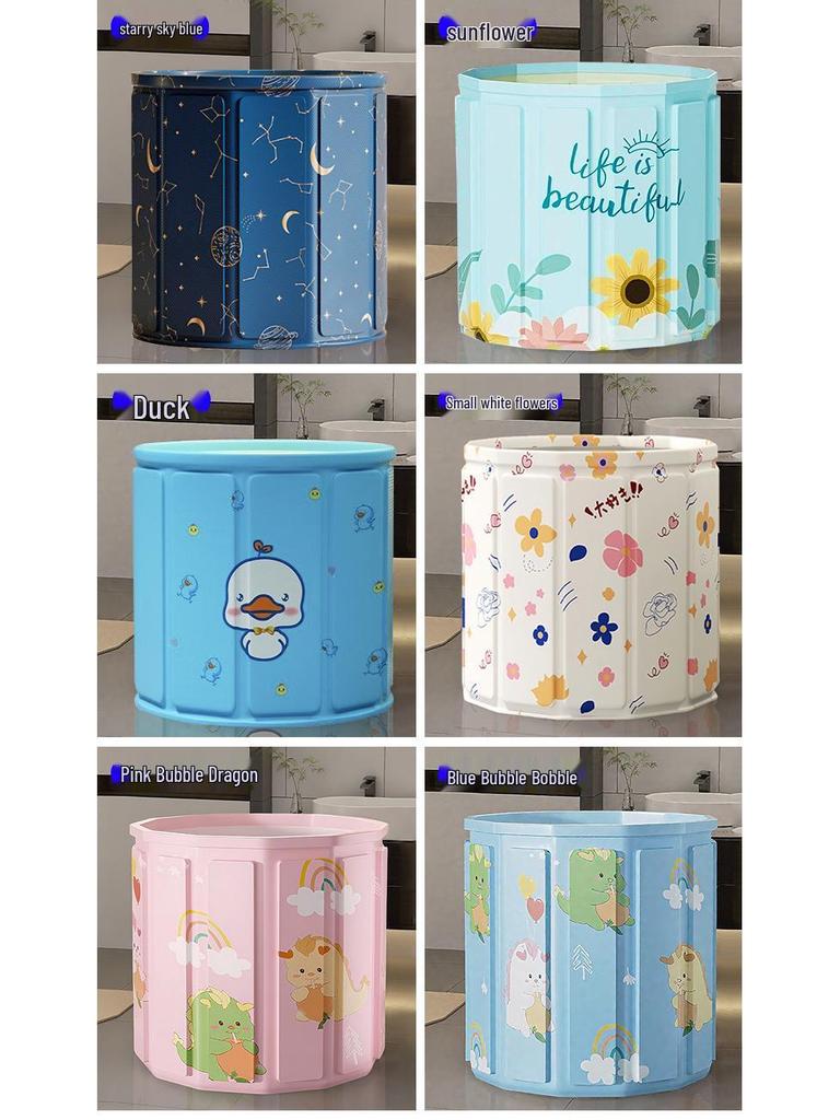 Large Portable Soaking Tub with Thick Quilted Insulation - No Installation Needed, Folding Bathtub for Adults.