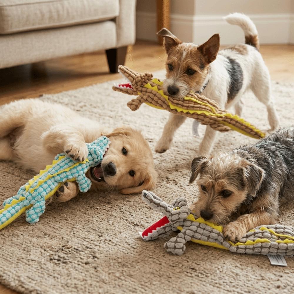 Corn Fleece Surface Alligator Dog Toy Alligator Shaped Puppy Chew Toy  Daily Teething Play