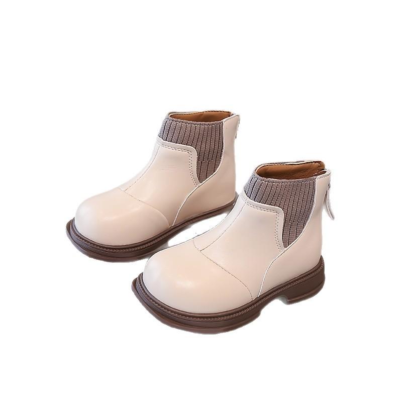 Girls Martin boots children's fashion single boots 2025 autumn new British style girls foreign style short boots soft-soled leather boots