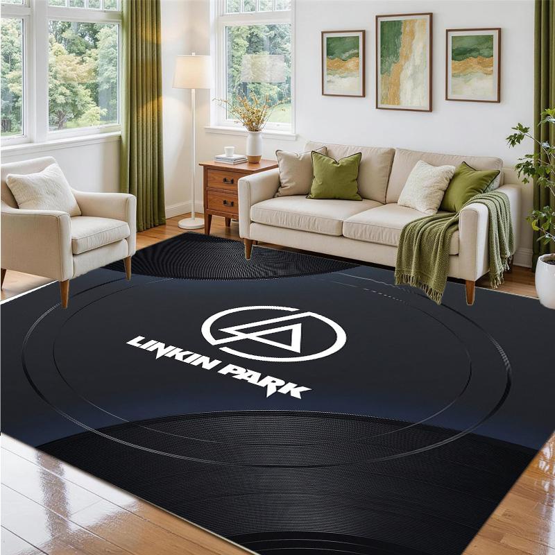 Linkin Park Design Crystal Velvet Rug Soft Decorative Mat for Bedroom Entrance