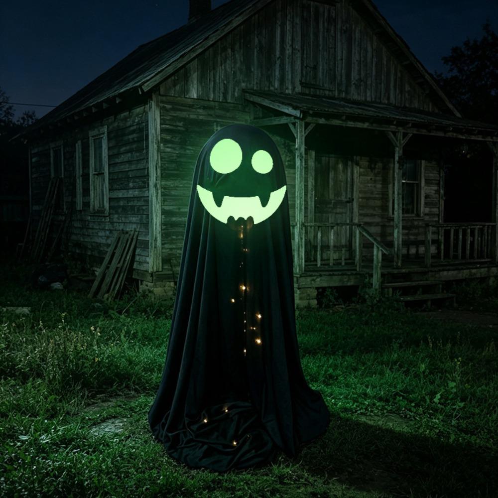 Adjustable Halloween Standing Ghost Decor Glowing Scary Ghost Figure Porch Yard Decor