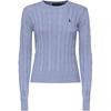 Polo Cable Knit Cotton Crew Neck Sweater Slim Fit Women Sweater 211971869-009