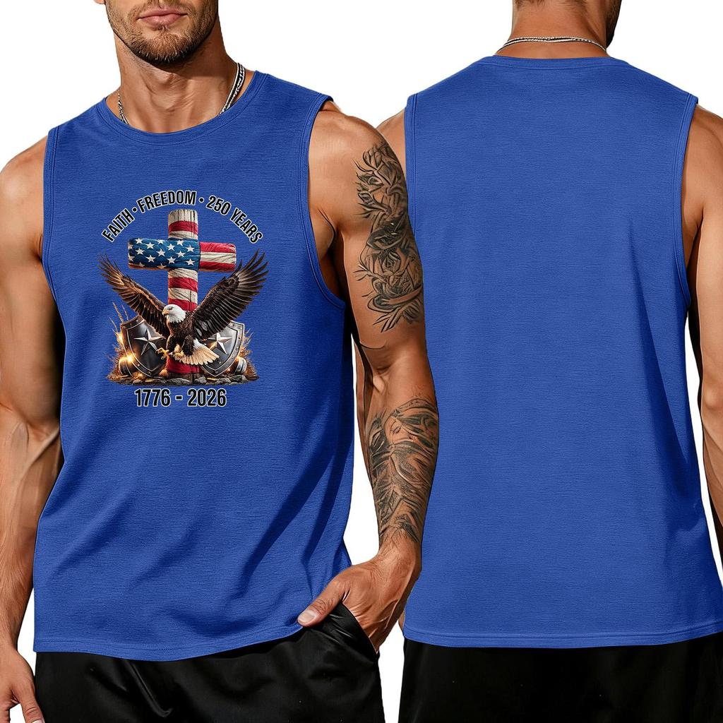 Men's loose and casual print sleeveless shirt