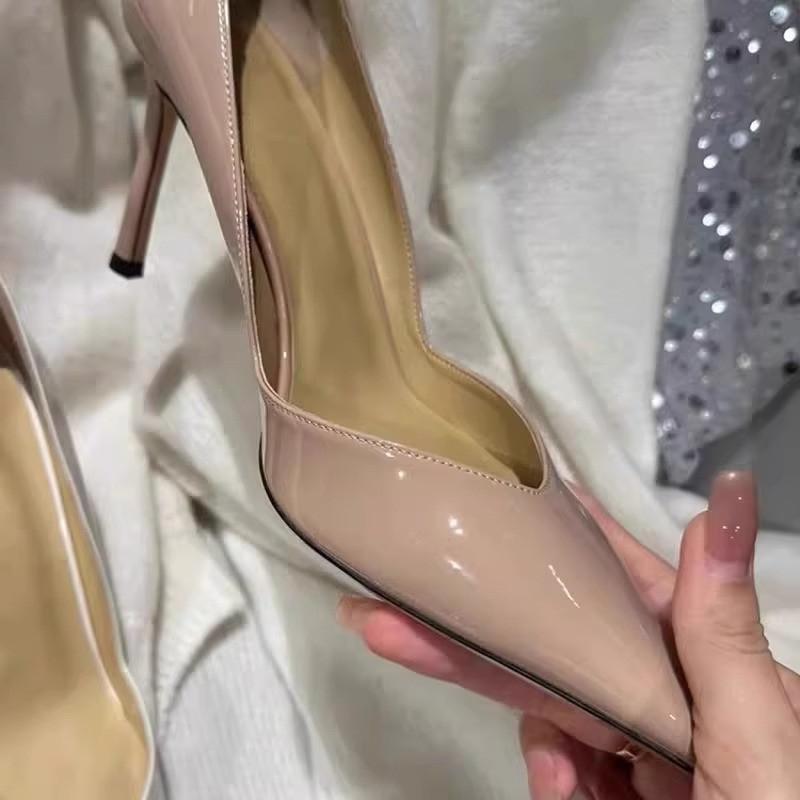 Fashion Women's Fall New Thin Heel Shoes Fashion Pointy Toe Shallow Mouth Slip-off Anti-slip Wear-resistant High Heels