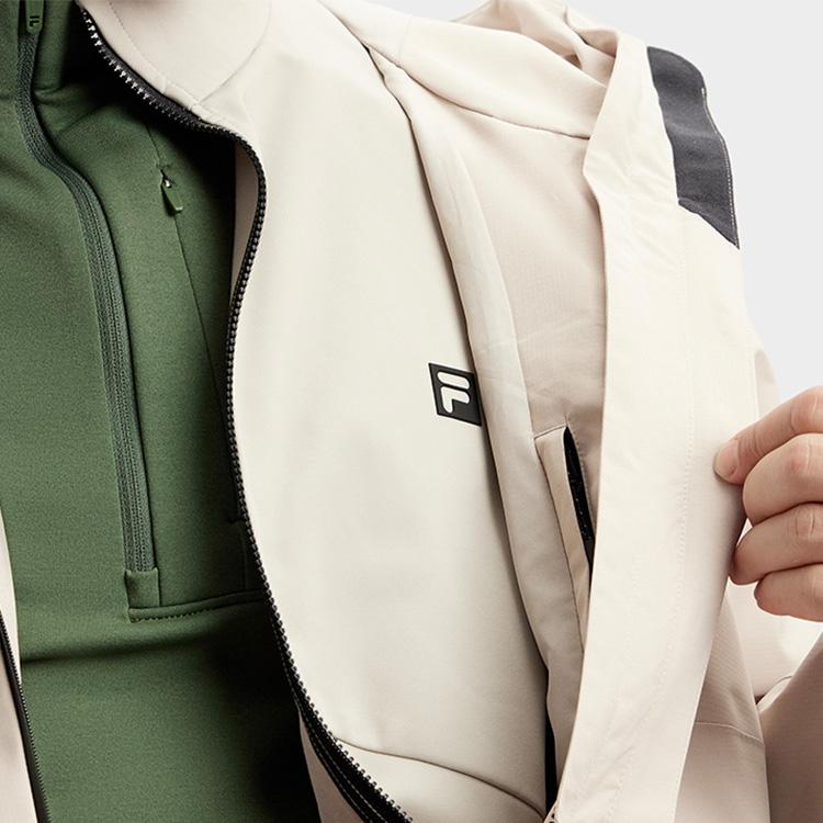 Fila Solid Color Casual Loose Hooded Zipper Long Sleeve Waterproof Windproof Jacket Men Jacket Garden-Gray A11M417708F-GY