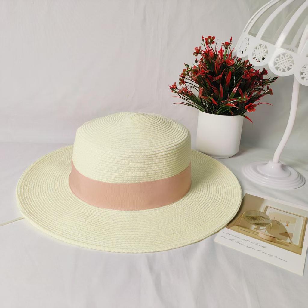 Spring and summer Internet celebrity British French top hat straw women's seaside vacation simple sunshade fashion straw hat sun protection advanced