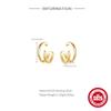 Gold Points Left And Right 18K Gold S925 Sterling Silver Simple Multi-Layer Lines Popular Ear Bone Clips Without Ear Piercings
