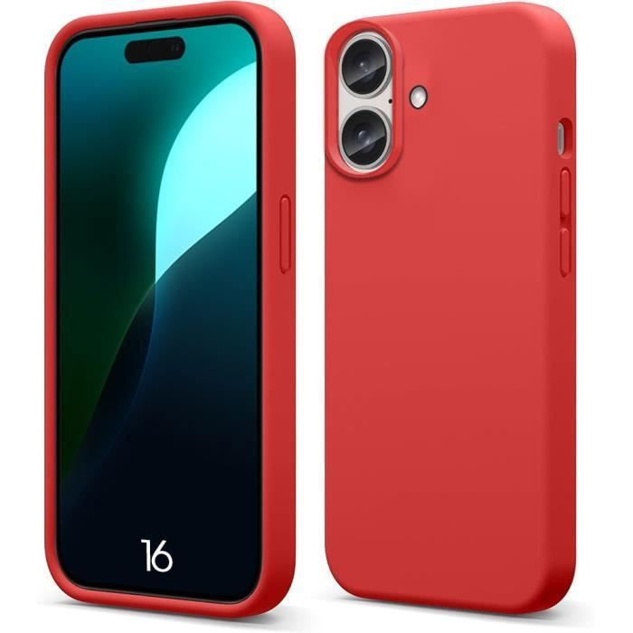 Coque de protection - silicone - iphone 16 - souple - slim - rouge