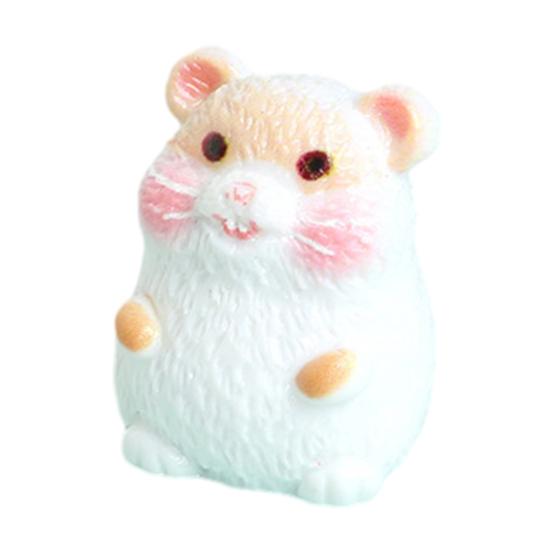 2 Pcs Mini Hamster Figures Cake Toppers Cute Miniature Resin Mouse Animal Figurines Small