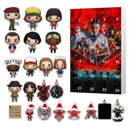 Stranger Things Advent Calendar 24 Day Christmas Countdown Box Multi-Functional Holiday Decorations for Kids Rooms Cars And Parties Festive Gift