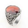 Garnet Men's Signet Ring, Unisex Ring, 925 Sterling Silver, Men's Ring, Handmade Ring, Gift For Husband, Christmas Day Gift,