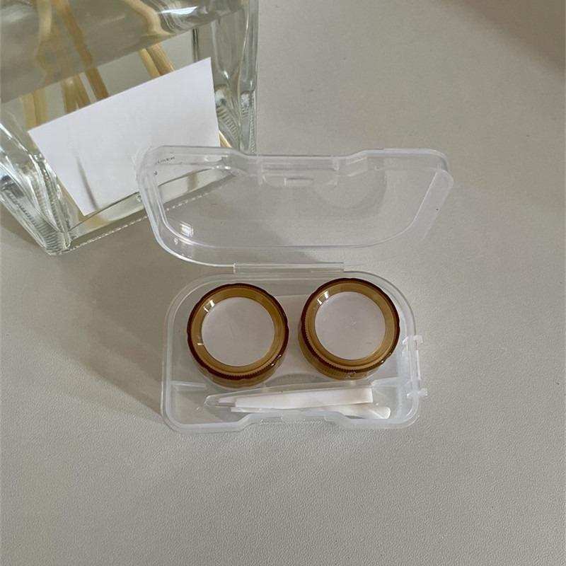 Vintage Contact Lens Case with Tweezer Mini Cute Eyes Care Contact Lenses Container Box Travel Kit Eyewear Accessories Organizer